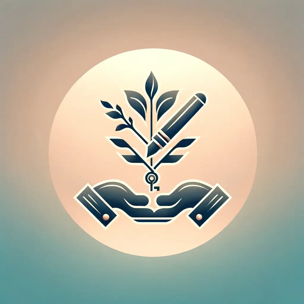 Two hands exchanging a key and a pen, symbolizing the transfer of authority in estate planning.