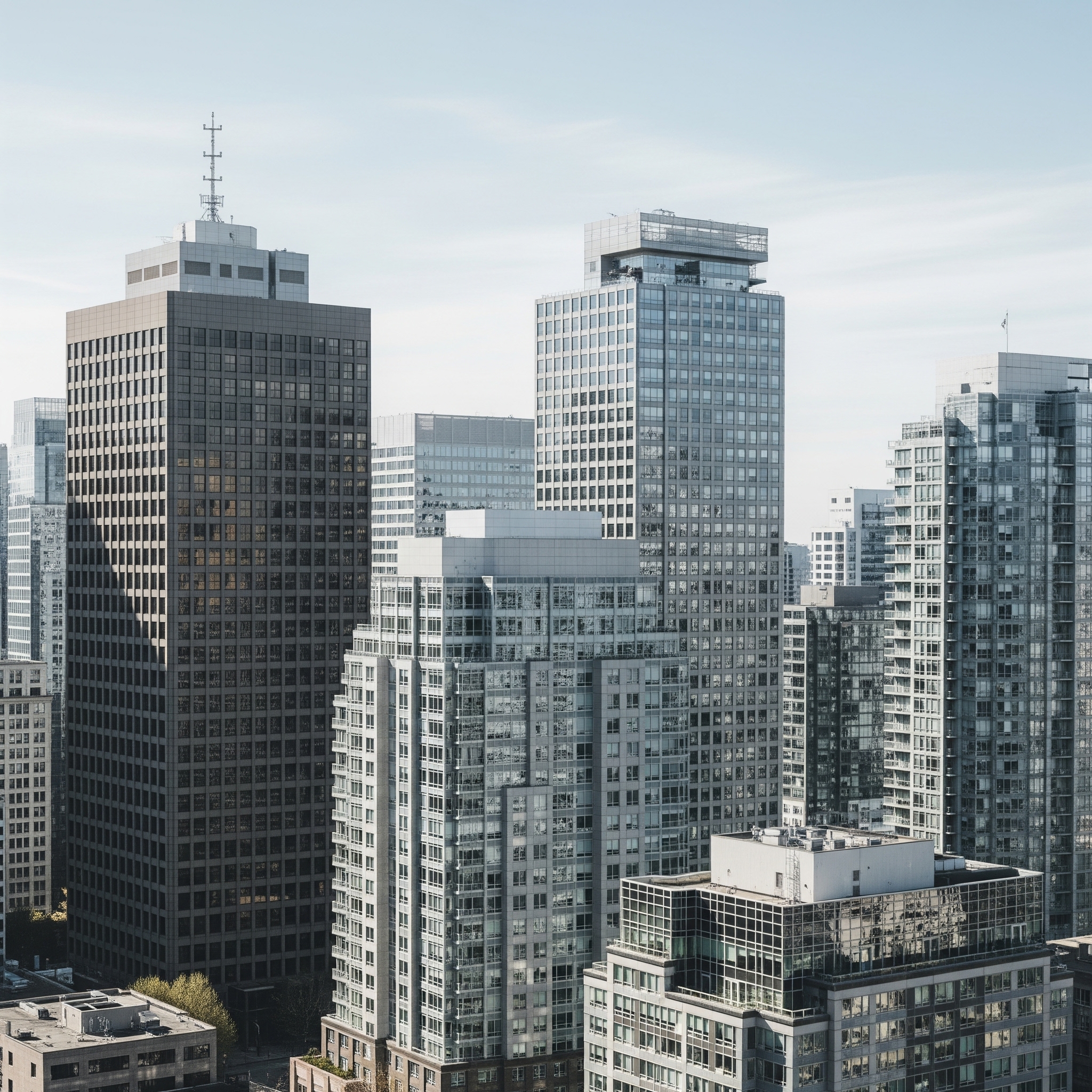 Modern commercial office buildings in downtown Vancouver, symbolizing business growth and commercial real estate opportunities.